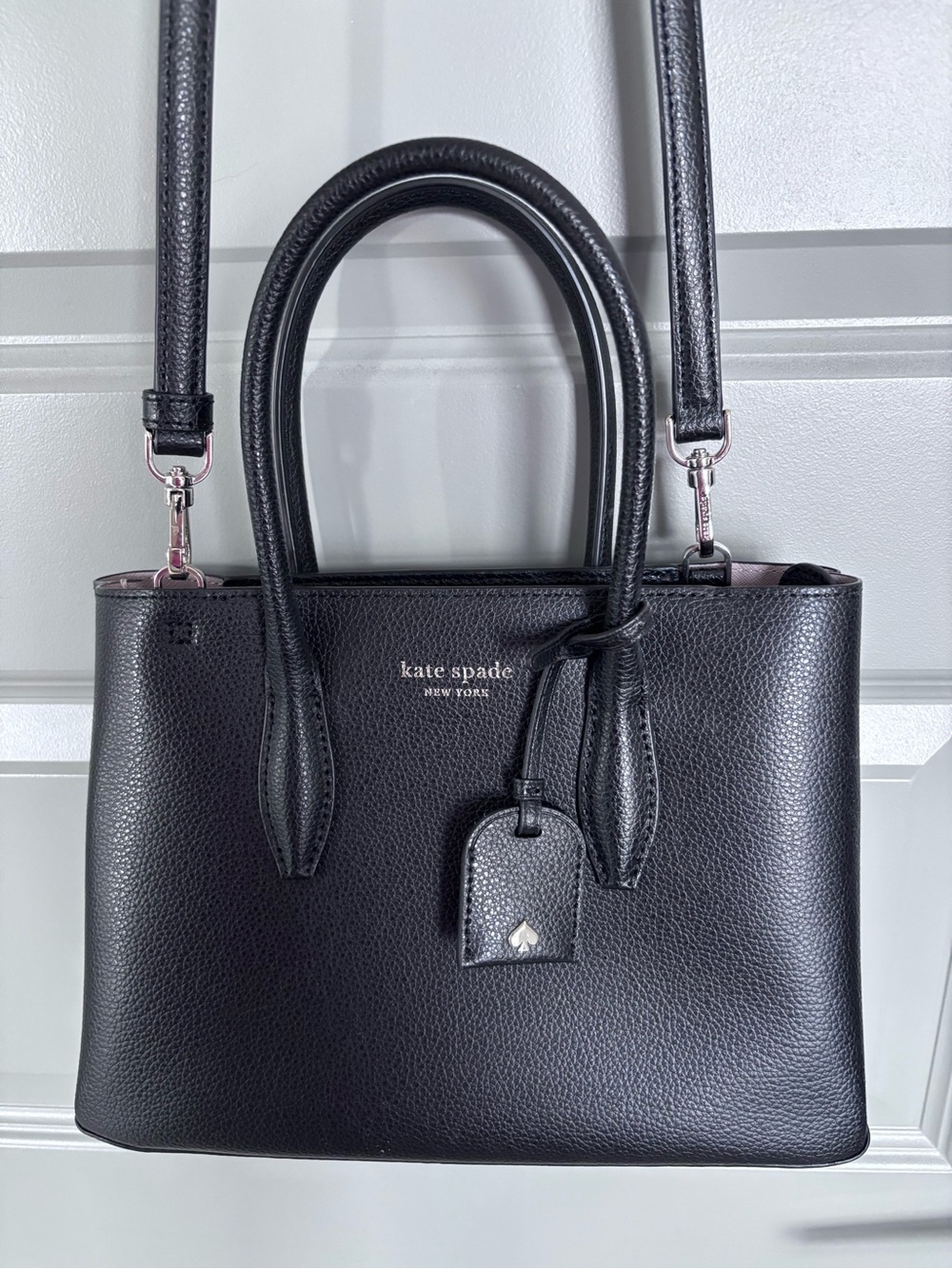 Kate Spade BNWOT Black Leather Satchel with Shoulder Strap